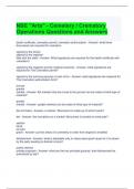 NBE Arts - Cemetery - Crematory Operations Questions and Answers