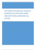 Test Bank for Medical Surgical Nursing 9th Edition By Mary Ann Matteson, Adrianne Dill Linton