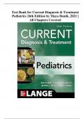 Test Bank for Current Diagnosis & Treatment Pediatrics 26th Edition by Maya Bunik, 2021 | All Chapters Covered