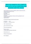 ABFM KSA DIABETES 2023 COMPLETE EXAM WITH ACTUAL QUESTIONS AND ANSWERS WRITTEN SOLUTION