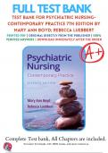 Test Bank For Psychiatric Nursing: Contemporary Practice 7th Edition By Mary Ann Boyd; Rebecca Luebbert | 2022/2023 |9781975161187 | Chapters 1-43| Complete Questions and Answers A+
