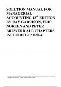 SOLUTION MANUAL FOR MANAGERIAL ACCOUNTING 18th EDITION BY RAY GARRISON, ERIC NOREEN AND PETER BREWERR