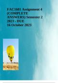FAC1601 Assignment 4 (COMPLETE ANSWERS) Semester 2 2023 - DUE 16 October 2023