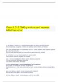  Exam 1 CLT 3040 questions and answers latest top score.