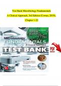 Test Bank - Microbiology Fundamentals-A Clinical Approach, 3rd Edition (Cowan, 2019), Chapter 1 - 22 |Newest Version