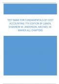 Testbank for Fundamentals of Cost Accounting 7th Edition By Lanen, Shannon W. Anderson, Michael W. Maher All Chapters