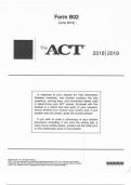 The ACT 2019 - June, April , December - Form B02, B04, C03