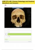 ASM 275 Lab 3 - Human Osteology and Anatomy Questions and Answers 