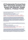 ATI Fundamentals Proctored Exam 2024 | Actual Exam Questions and Answers with Rationale | Already Graded A+ | Professor Verified