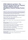 PTBC California Law Exam - The Physical Therapy Practice Act, Physical Therapy California Laws and Regulations, Physical Therapy Practice Act