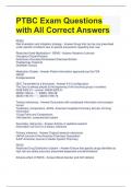 PTBC Exam Questions with All Correct Answers 