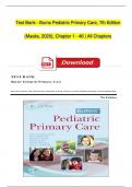 TEST BANK For Burns Pediatric Primary Care, 7th Edition (Maaks, 2020) | Verified Chapter's 1 - 46 | Complete