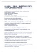 SCO 3001 - EXAM 1 QUESTIONS WITH COMPLETE SOLUTIONS.