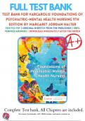 TEST BANK FOR Varcarolis' Foundations of PsychiatricMental Health Nursing A Clinical 8th 9th Edition by Margaret Jordan Halter