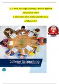 TEST BANK For College Accounting, A Practical Approach 14th Canadian Edition, By Jeffrey Slater, Debra Good | Verified Chapter's 1 - 13 | Complete Newest Version