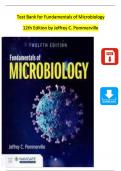 TEST BANK For Fundamentals of Microbiology, 12th Edition by Jeffrey C. Pommerville, All Chapters 1 - 27, Complete Newest Version
