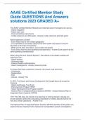 AAAE Certified Member Study Guide QUESTIONS And Answers solutions 2023 GRADED A+