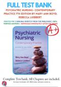 Test Bank For Psychiatric Nursing: Contemporary Practice, 7th Edition (Ann Boyd, 2022), Chapter 1-43 | 9781975161187 | All Chapters with Answers and Rationals