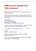 CWB Level II Questions &  100% Answers