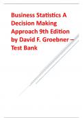 Business Statistics A Decision Making Approach 9th Edition 2024 latest revised update by David f. Groebner, all chapters complete with well elaborated answers 