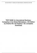 TEST BANK For International Business: Competing in the Global Marketplace, 14th Edition By Charles Hill. All Chapters 1-20. (Complete Download) Updated A+