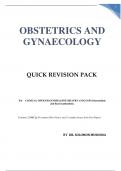 OBSTETRICS AND GYNAECOLOGY QUICK REVISION PACK For	CLINICAL OFFICER GENERAL/PSYCHIATRY (COG/COP) Intermediate and final examinations.