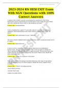 2023-2024 RN HESI EXIT Exam With NGN Questions with 100% Correct Answers