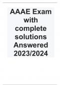 AAAE  CM Exam with complete solutions Answered 2023/2024