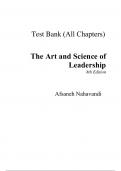 The Art and Science of Leadership, 8e Afsaneh Nahavandi (Test Bank All Chapters, 100% Original Verified, A+ Grade)