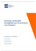 Paper topic 3: De invloed van financiële bezorgdheden op work performance van werknemers