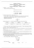 Applied Calculus I Practice Final Exam – Solution Notes