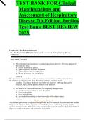 Test Bank for Clinical Manifestations and Assessment of Respiratory Disease 7th & 8thEdition Jardins / All Chapters 1-44 / Full Complete