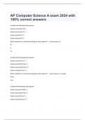 AP Computer Science A exam 2024 with 100% correct answers