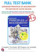 Test Bank Lehninger Principles of Biochemistry 7th Edition (Nelson, 2018) Chapter 1-28 | All Chapters