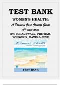 Test Bank for Women's Health: A Primary Care Clinical Guide 5th Edition By: Schadewald, Pritham,Yo ungkin, Davis and Juve ISBN 9780135659663 Chapter 1-26 | Complete Guide A+