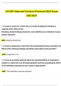 ATI RN MATERNAL NEWBORN PROCTORED EXAM 2023 WITH NGN QUESTIONS AND VERIFIED ANSWERS / A+ GRADE