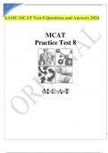 AAMC MCAT Test 8 Questions and Answers 2024 