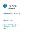 Edexcel A Level Geography Paper 3 Mark Scheme June 2023