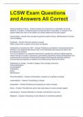 LCSW Exam Questions and Answers All Correct 