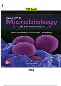 Test Bank - Nester Microbiology-A Human Perspective 10th Edition by Denise Anderson, Sarah Salm, Mira Beins & Eugene Nester - Complete Elaborated and Latest Test Bank. ALL Chapters(1-30) included and updated for 2023
