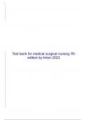 Test bank for medical surgical nursing 7th edition by linton 2023