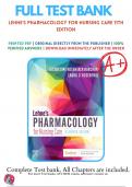 Test Bank Lehne's Pharmacology for Nursing Care  11th Edition by Jacqueline Burchum Laura Rosenthal Chapter 1-112 Complete Guide A+