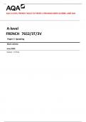 AQA A-level FRENCH 7652/3T/3V Paper 3 Speaking Mark scheme June 2023 Version: 1.0 Final