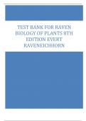 Test Bank for Raven Biology of Plants 8th Edition Evert Raven Eichhorn