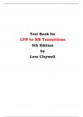 Test Bank for LPN to RN Transitions 5th Edition by Lora Claywell 