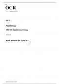 OCR A Level Psychology H567/03 JUNE 2023 MARK SCHEME: Applied psychology
