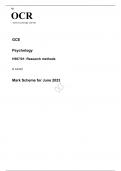 OCR A Level Psychology H567/01 JUNE 2023 MARK SCHEME: Research methods