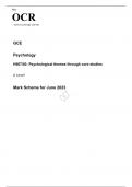 OCR A Level Psychology H567/02 JUNE 2023 MARK SCHEME: Psychological themes through core studies