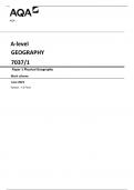 AQA A-level  GEOGRAPHY  7037/1  Paper 1 Physical Geography Mark scheme  June 2023  Version: 1.0 Final 