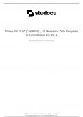 Relias ED RN A (Fall 2022) _ 67 Questions With Complete Solutions